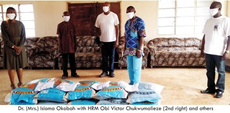 OKOBAH-AND-CO OKOBAH DONATES BAGS OF RICE, FACE MASKS TO IGBODO, ONICHA-UGBO COMMUNITIES