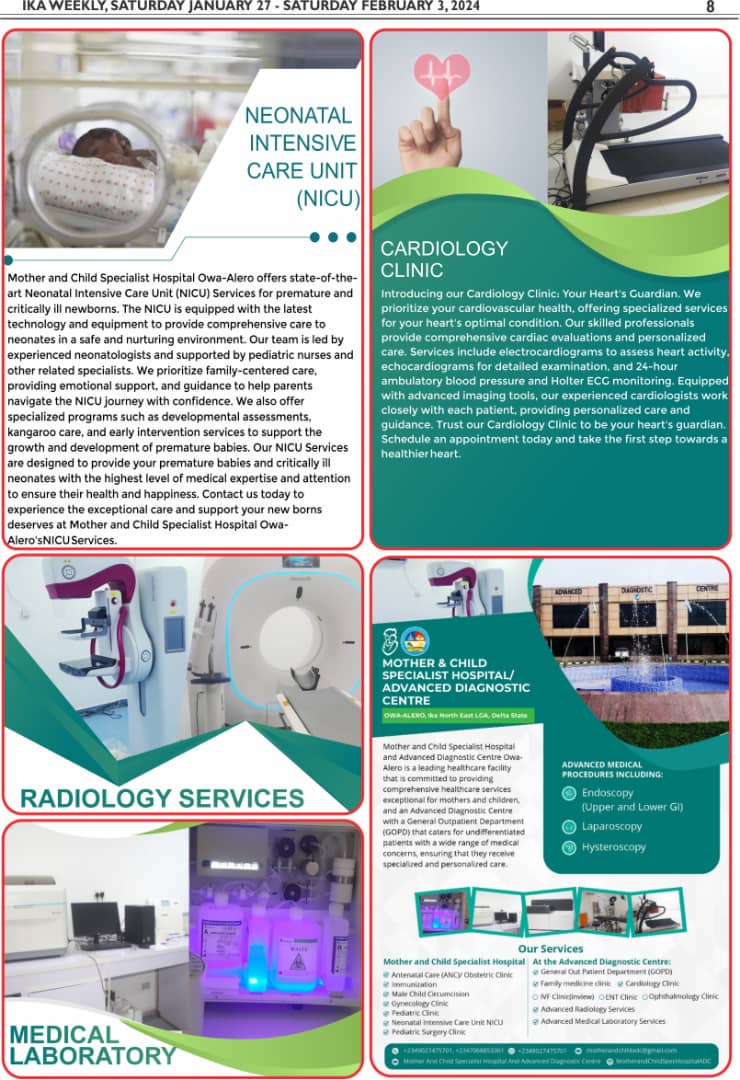 417532504_813525174145381_286388591188311995_n MOTHER AND CHILD SPECIALIST HOSPITAL/ADVANCE DIAGNOSTIC CENTRE, OWA-ALERO MARKS 1ST ANNIVERSARY